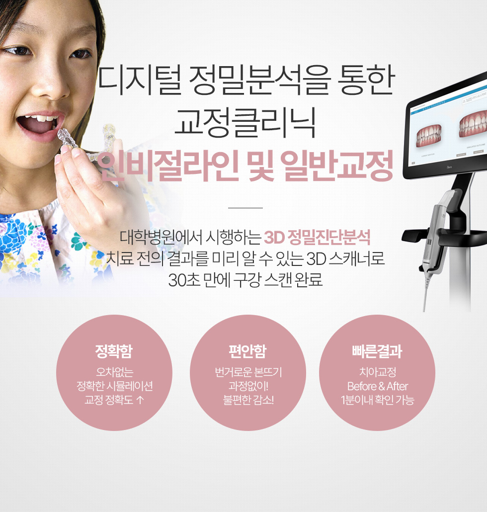 디지털 정밀분석을 통한 교정클리닉 인비절라인 및 일반교정